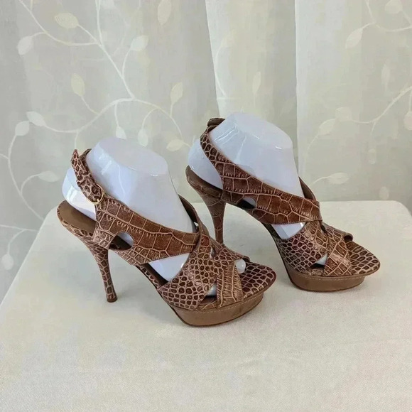Latitude Femme Snake Skin Look Leather Pumps, Size 39 (made in Italy) - Picture 2 of 6